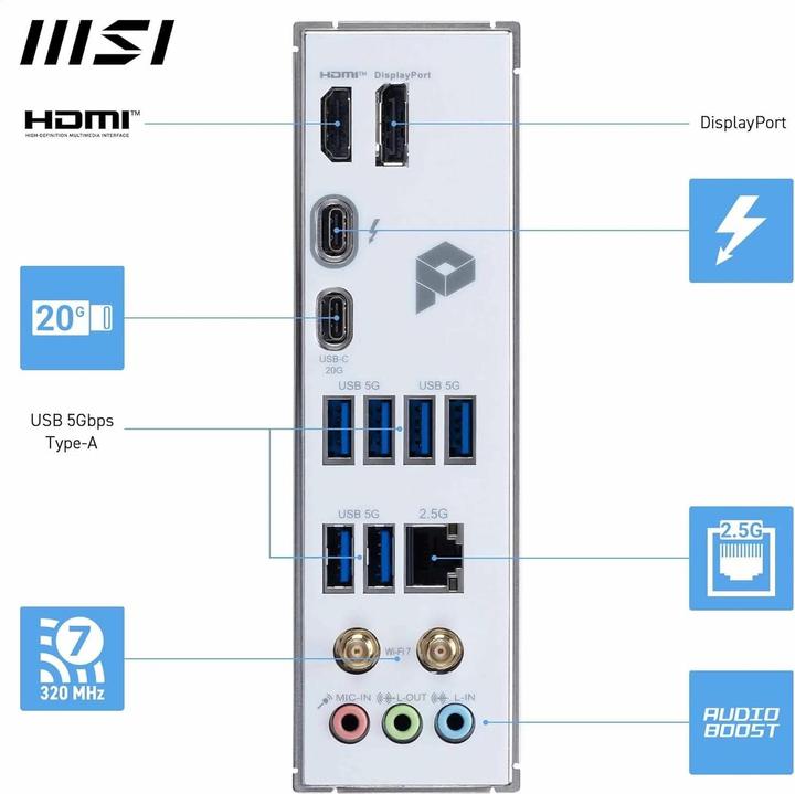 Productafbeelding MSI PRO Z890-S WIFI PZ (LGA 1851, Intel Z890, ATX)