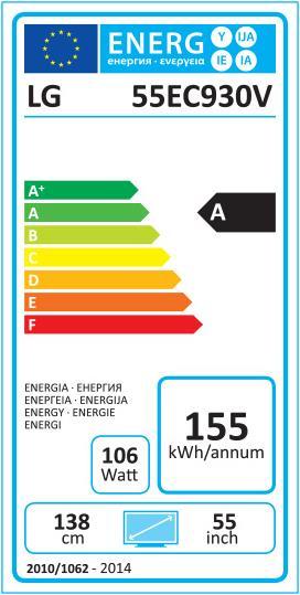 Energie-Label LG OLED 55ec930v (Full HD)