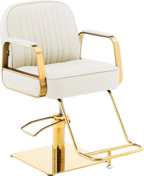 Physa Salon Chair with Footrest - 920 - 1070 mm - 200 kg - cream / gold