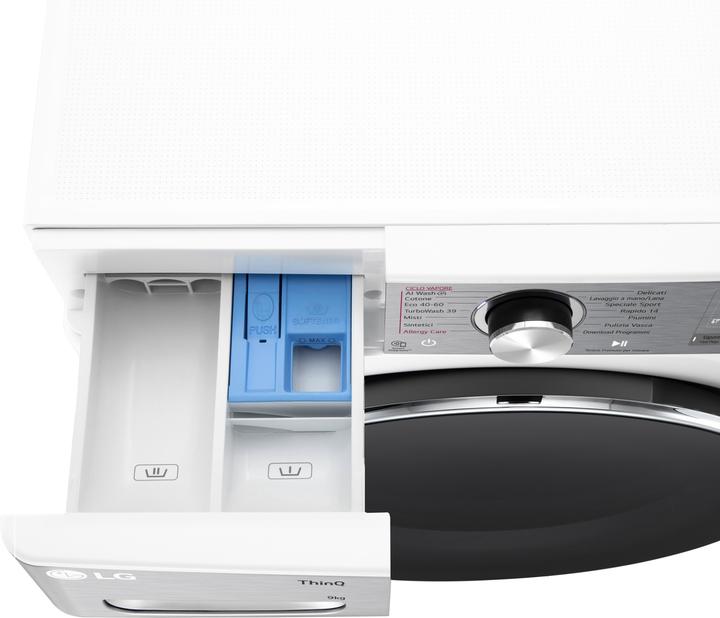 Immagine prodotto LG F4R9009TPWC Lavatrice 9kg Classe A -40% AI DD con Vapore (9 kg, A sinistra)