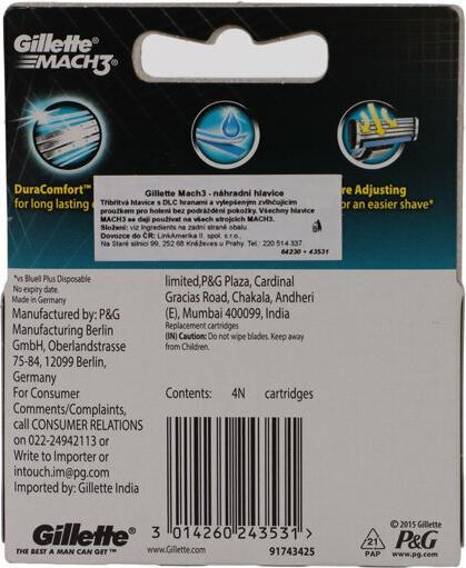 Actual product image Gillette Mach3 (4 x)
