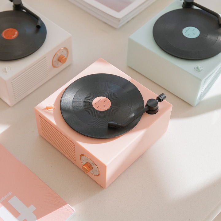Produktbild PhoneLook Retro vintage Bluetooth Speaker Vinyl Plattenspieler Türkis (Vollautomatisch)
