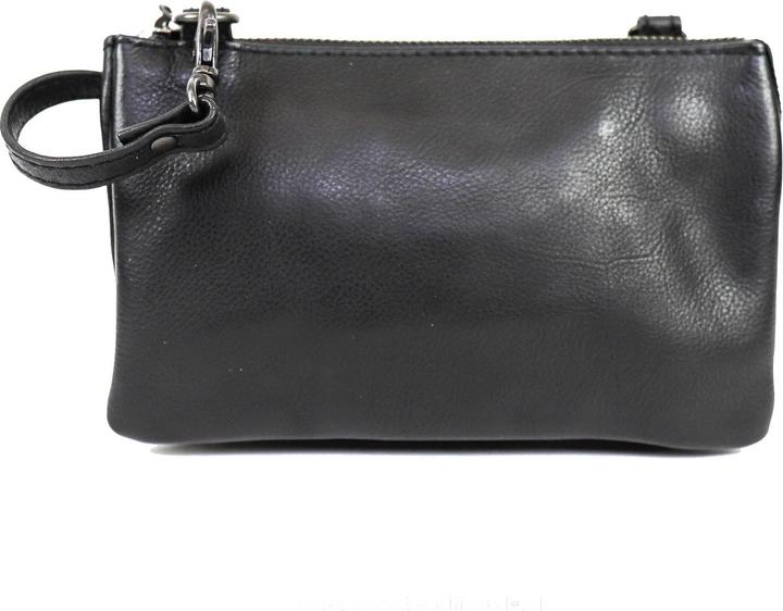 Bear Rock Bärende Design Alessia Leder Umhängetasche/Clutch - Schwarz