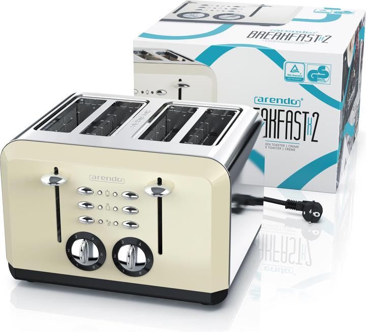 Produktbild Arendo Automatik Toaster 4 Scheiben in Beige