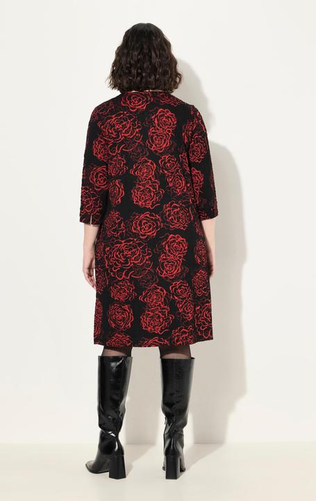Produktbild Ulla Popken Jacquard-Jerseykleid, V-Ausschnitt, 3/4-Arm, Taschen (46, 48)
