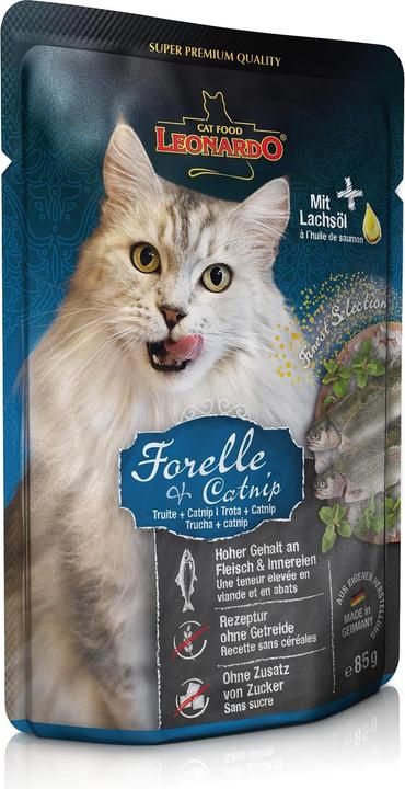 Produktbild Leonardo Cat Food Finest Selection Pouch Forelle & Catnip (Adult, 1 Stk., 85 g)