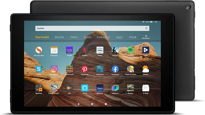 Image du produit Amazon Tablette Fire HD 10 (2019), 32 Go, octa-core, 2 Go de RAM, avec offres spéciales, Noir,... (10.10", 32 Go, Noir)