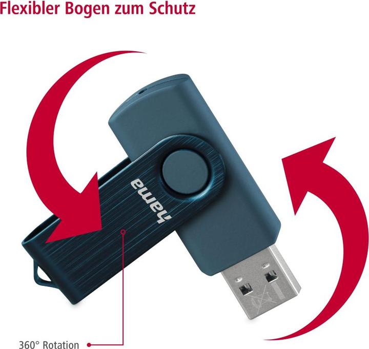 Immagine prodotto Hama Rotazione della chiavetta USB (128 GB, USB-A, USB 3.0)