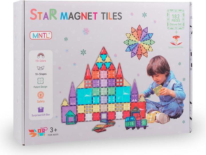 Actual product image Mntl Magnetic Tiles + Ball Run