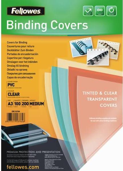 Produktbild Fellowes PVC Deckblätter (A3, 200 Mikron)