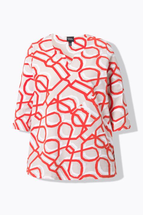 Actual product image Ulla Popken Graphic Print 3/4 Sleeve Tee (60)
