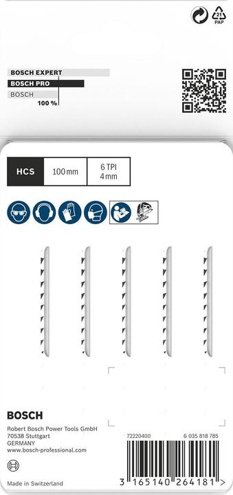 Produktbild Bosch Professional Zubehör PRO Wood precise T144DP Stichsägeblatt, 100 mm, 5-tlg.