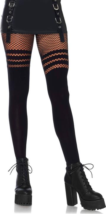 Actual product image Leg Avenue Pantyhose With Fishnet Stripes
