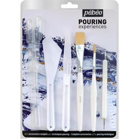 Pebeo, Künstlerfarbe + Bastelfarbe, Pouring Experiences Zubehörset