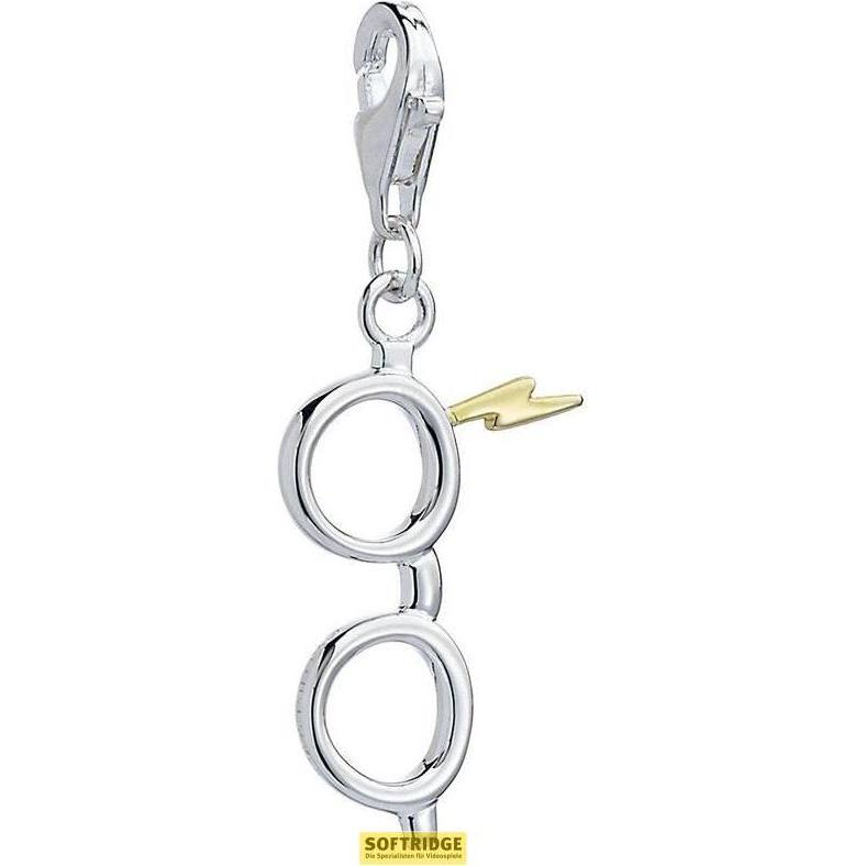 Carat, Ciondolo collana, HARRY POTTER - Eclair & Lunettes - Clip Charme per braccialetto, (Argento, Dorato)
