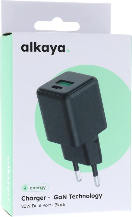 Produktbild Alkaya NEXUS-Laderät mit GaN-Technologie 20W schwarz (20 W, 2 Ports)