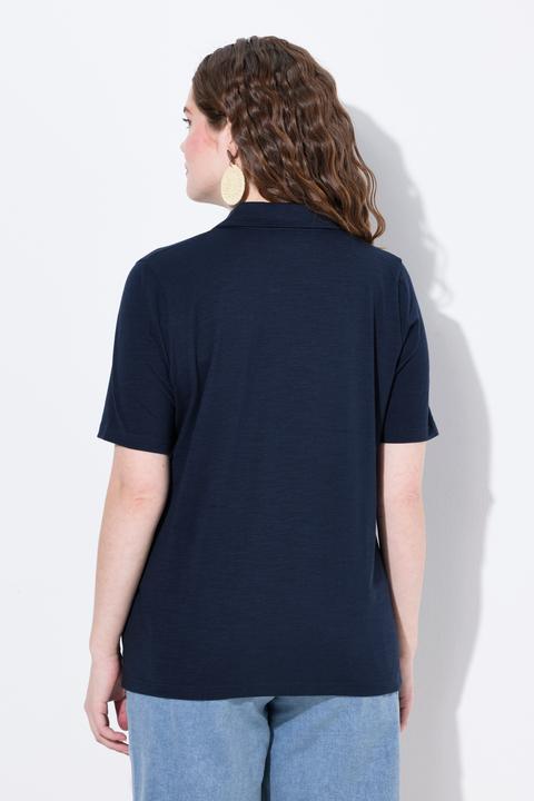 Immagine prodotto Ulla Popken Maglia polo in cotone biologico con ricami e mezze maniche (56)