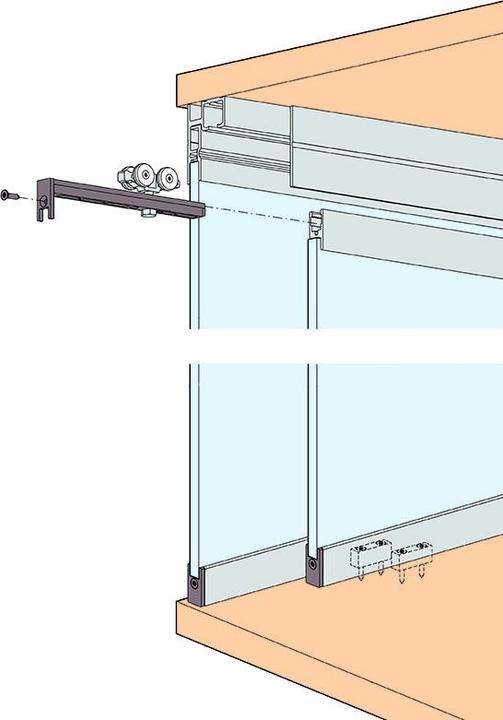 Actual product image HAWA Sliding door fittings -Clipo 36 GPPK, Inslide / Fixed glass