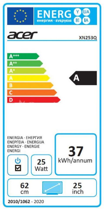 Energie-Label Acer Predator XN3 (1920 x 1080 Pixel, 24.41")