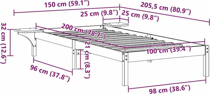 Image du produit vidaXL Bett (100 x 200 cm)