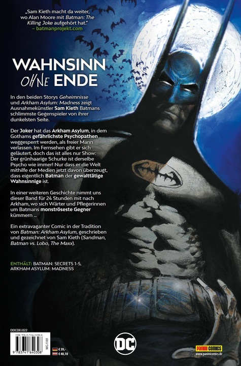 Actual product image Panini Batman: Geheimnisse/Arkham Asylum - Madness (Deluxe Edition) (German, Sam Kieth, 2024)