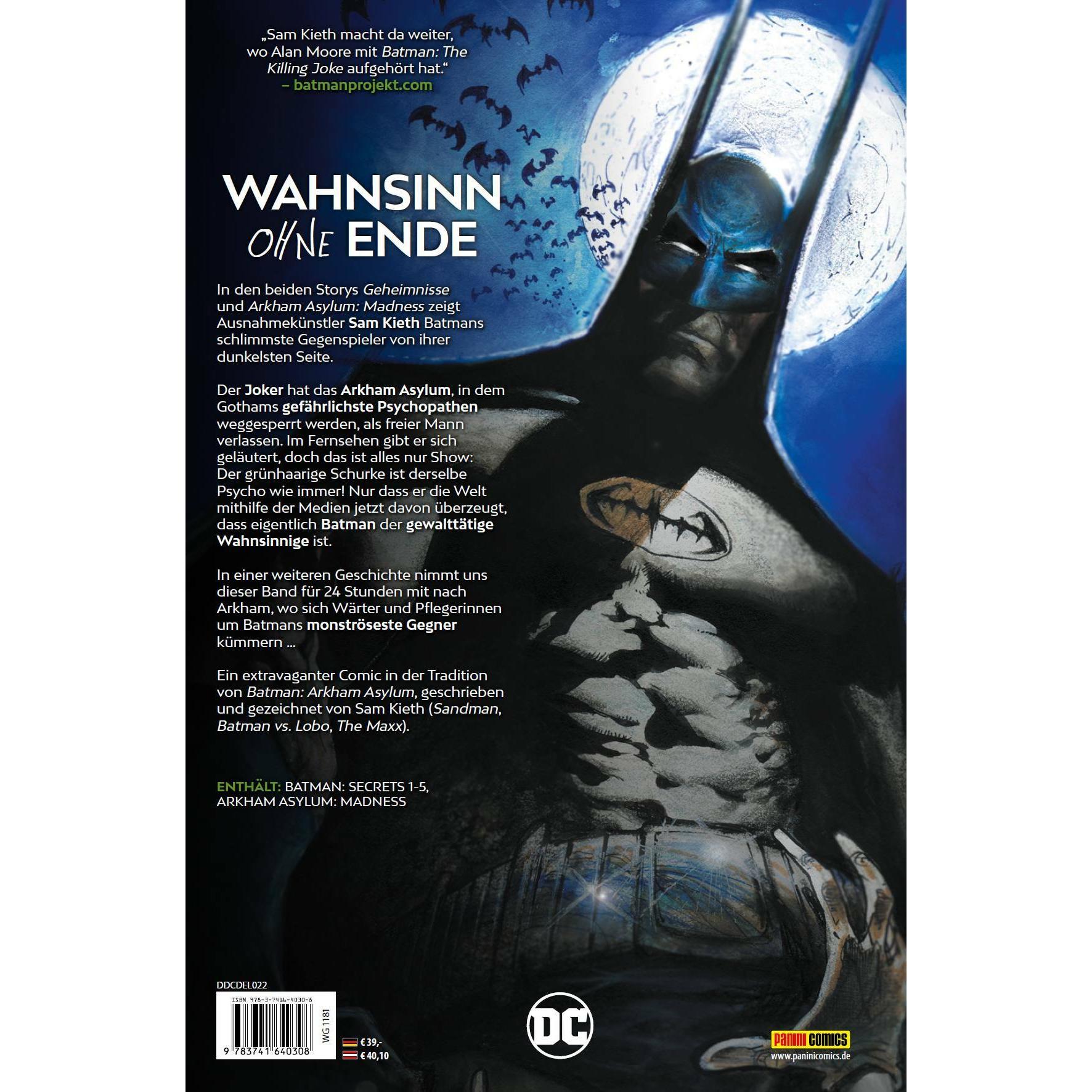 Thumbnail - Batman: Geheimnisse/Arkham Asylum - Madness (Deluxe Edition), Belletristik von Sam Kieth