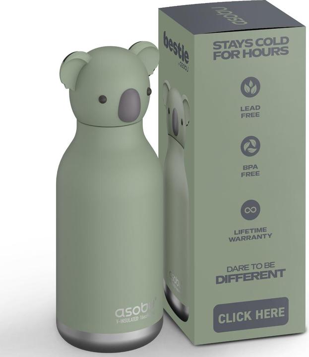 Actual product image Asobu Trinkflasche Bestie Bottle, Koala Fin (0.46 l)