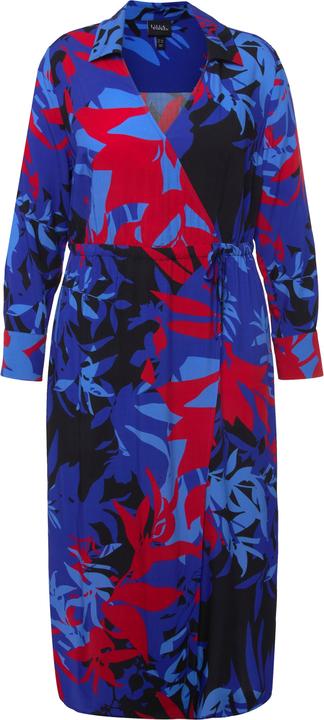 Produktbild Ulla Popken Midikleid, floraler Druck, A-Linie, V-Ausschnitt, Langarm (50, 52)