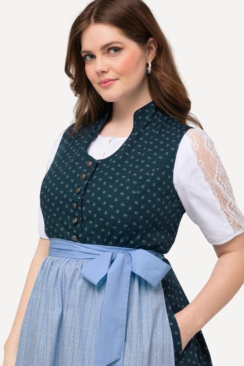 Produktbild Ulla Popken Dirndl, Schmuckknöpfe, Stehkragen, V-Ausschnitt, ärmellos (42)