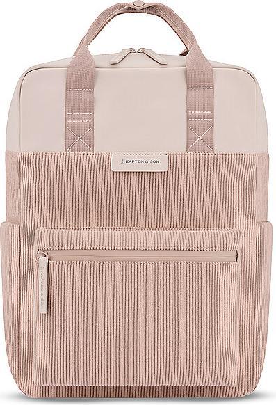 Kapten & Son Laptoprugzak / Rugtas / Schooltas 15 Inch Vegan Bergen Pro Cord Dusty Roze (11 l)