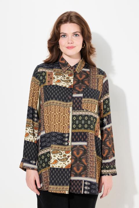 Produktbild Ulla Popken Hemdbluse, Mustermix, Hemdkragen, Langarm (42, 44)