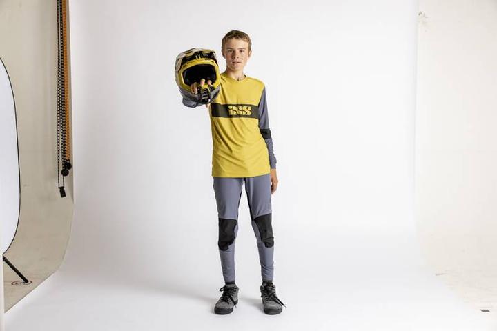 Actual product image iXS Trigger EVO Kids Long Sleeve Jersey - Acacia / Charcoal (L)