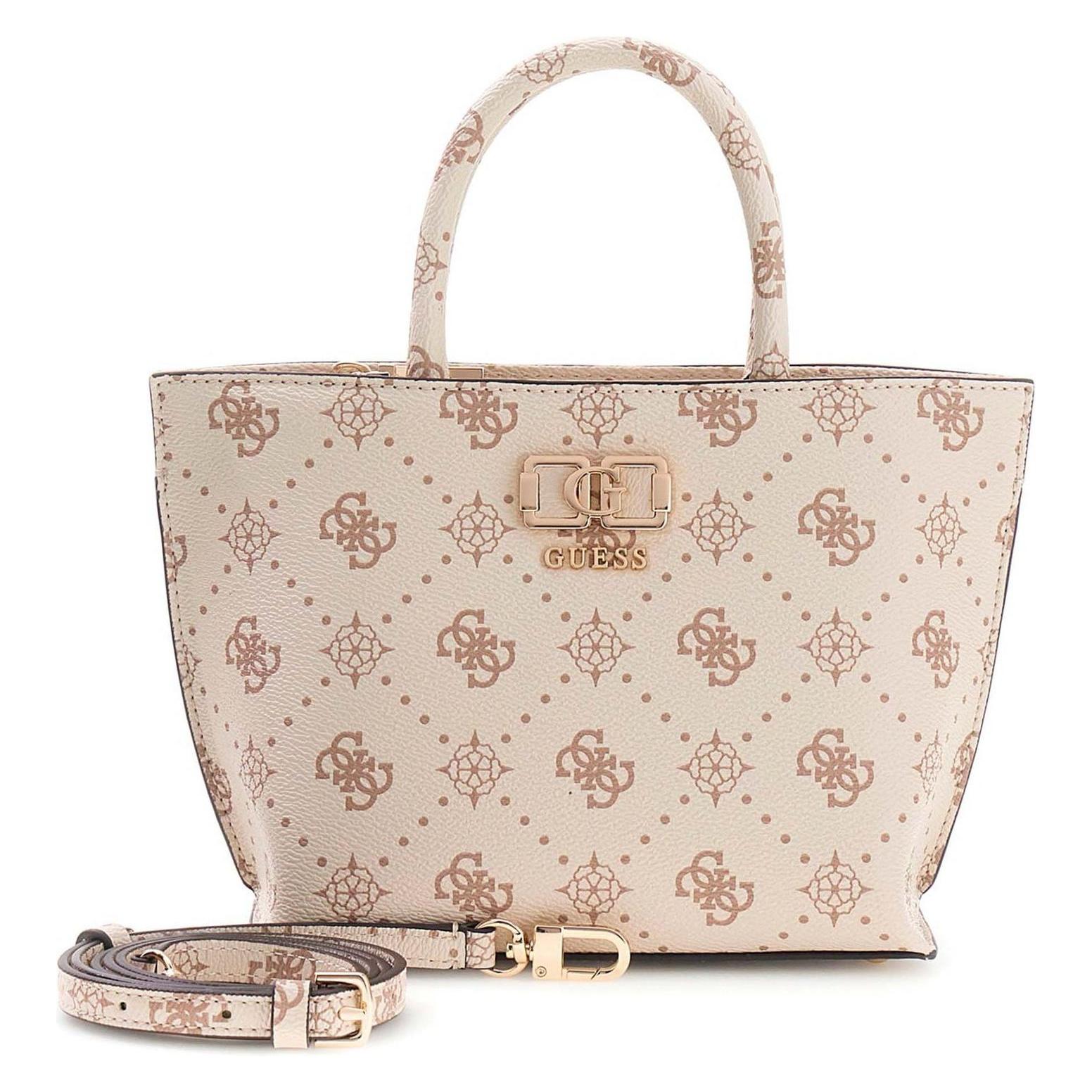 Guess, Damen, Handtasche, Emelie Logo Mini Tote, Beige