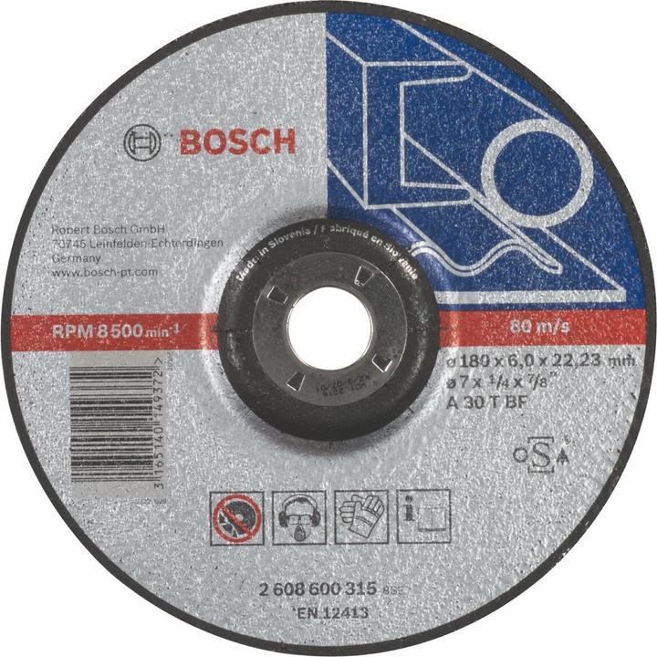 Bosch Professional Zubehör PRO Metal Schruppscheibe, 180 x 6 x 22.23 mm
