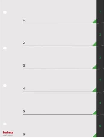 Kolma Register LineaVerde A4 Recycling 1-6 6-teilig schwarz
