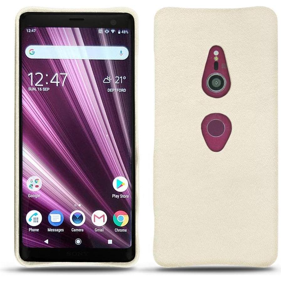 Noreve Lederschutzhülle (Sony Xperia XZ3), Smartphone Hülle, Weiss