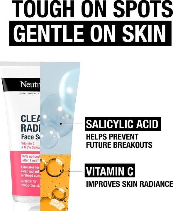 Actual product image Neutrogena Clear & Radiant Face Scrub - 150 Ml (Cleansing scrub, 150 ml)