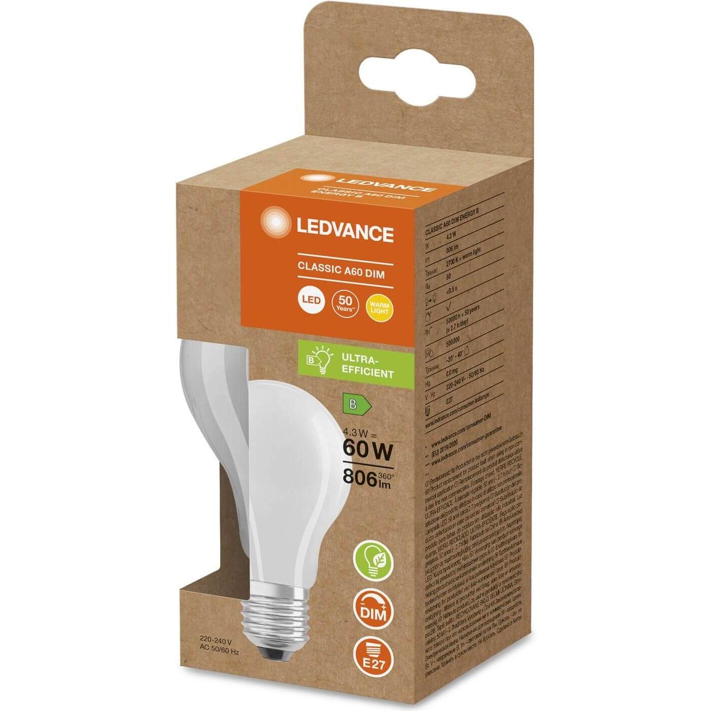 Thumbnail - Ledvance, Leuchtmittel, LED-Lampe (E27, 4.30 W, 806 lm, 1 x, B)
