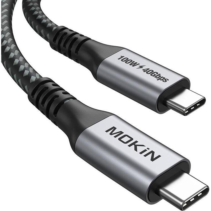 Mokin Cable USB-C 1.2m 100W PD USB4 40Gbps (black) (1.20 m, USB 4.0), USB Kabel