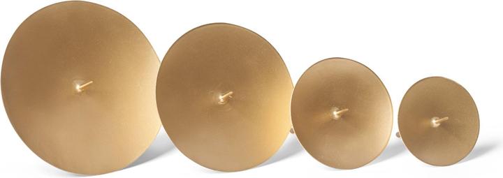 Produktbild Novaliv 4x Kerzenpick mit Dorn 10cm GOLD Kerzenpick Metall rund für Adventskranz Kerzenständer