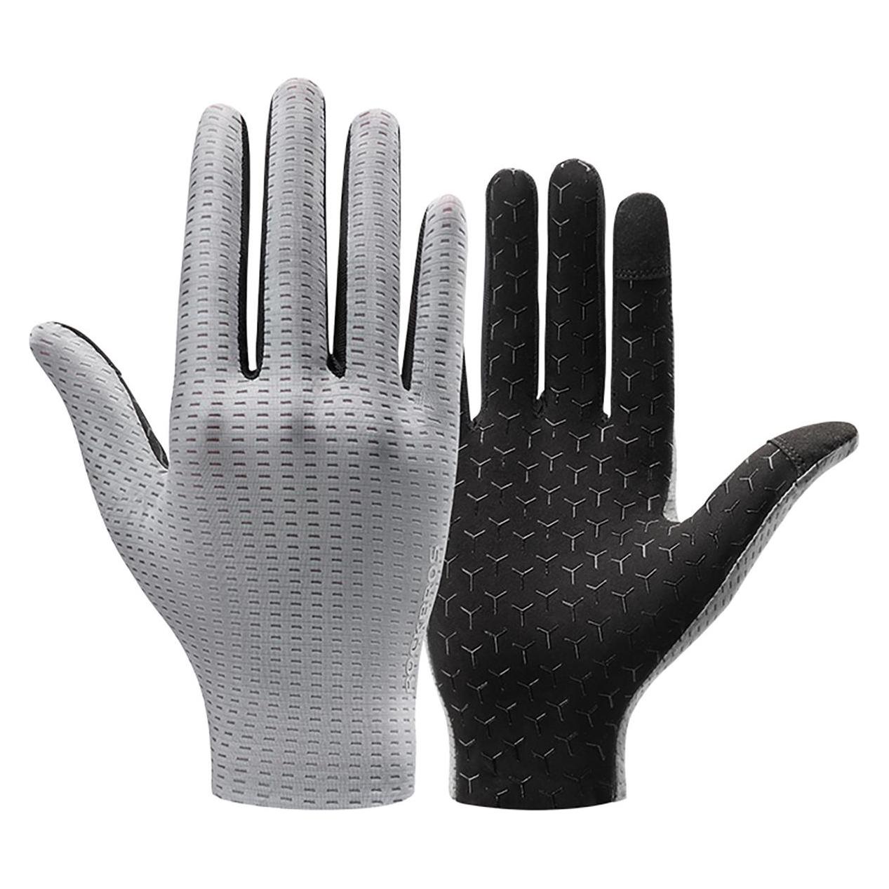 Rockbros, Handschuhe, Breathable Full Finger Cycling Gloves, Size, L - Gray, Grau, (L)