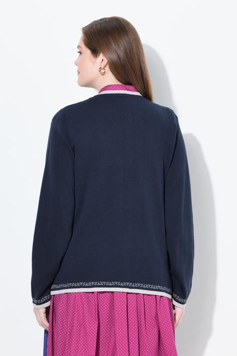 Actual product image Ulla Popken Strickjacke, Trachtenknöpfe, Rundhals, Langarm (62)