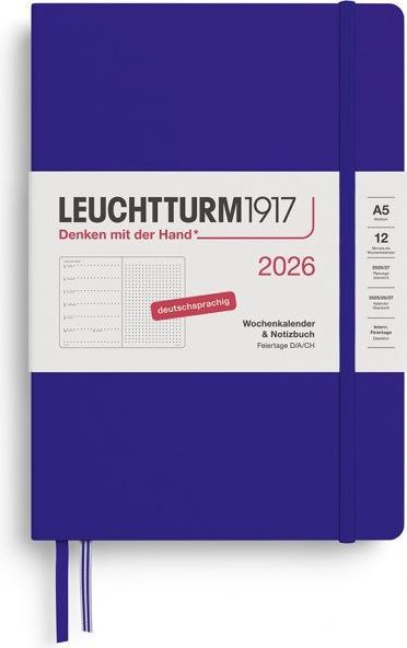 Image du produit Leuchtturm1917 Leuchtturm 1w/S Med.Hc Dotted Ink (A5, 1 semaine / 1 page)