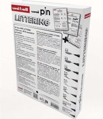 Image du produit Uni-ball Instruments d'écriture PIN, LETTERING Edition, coffret de 9 pièces contient : 3 Fineliners PIN, 5 (Gris clair, Gris foncé, Noir, Sépia, 9x)