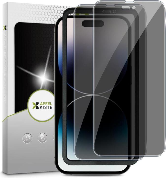 Image du produit Apfelkiste - Privacy Panzer Glas Displayschutzfolie mit Montagerahmen (2er Set) (2 pcs, Apple iPhone 14 Pro Max)