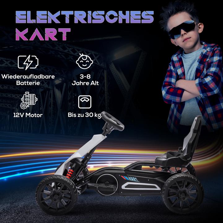 Actual product image Homcom Kinder Elektro Gokart Kunststoff, Metall Weiss