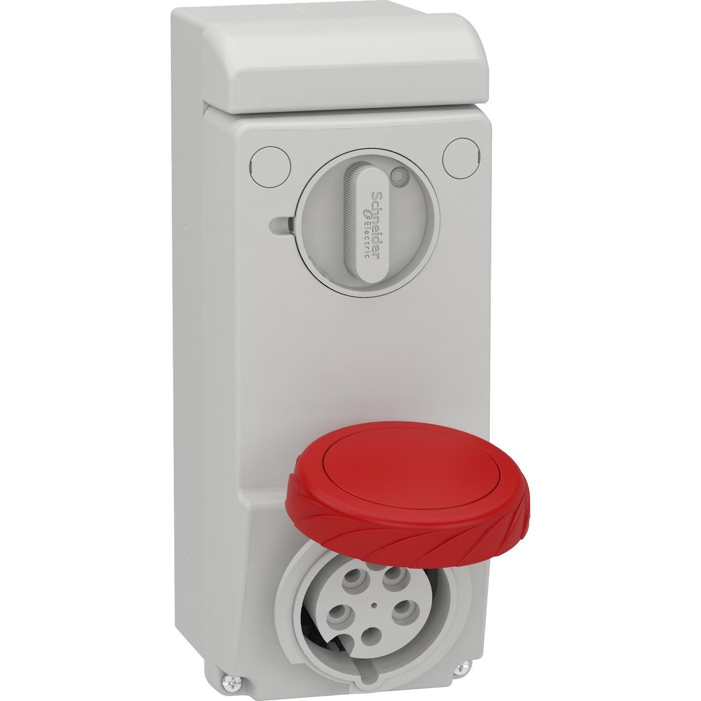 Schneider Electric SE 83086 Wandsteckdose Verrieg. Ip65 16A 400V 5P, Steckdose, Rot
