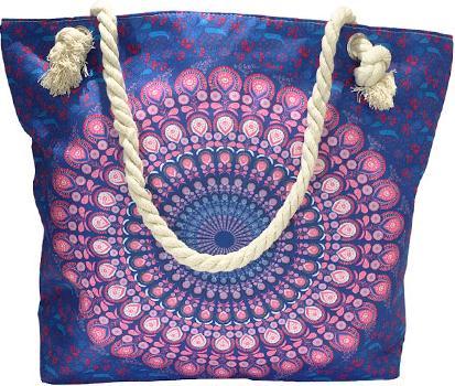 Image du produit Bekos Mandela - Sac à main avec poignées en corde violet / bleu