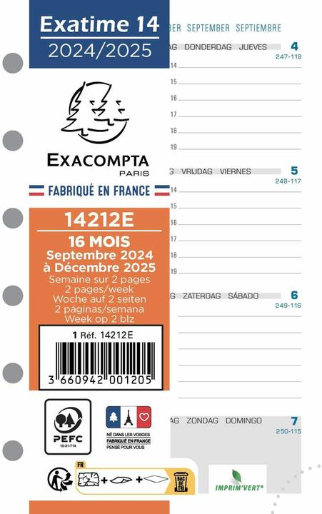 Produktbild Exacompta Exatime (A5, Deutsch, Französisch, Englisch, Italienisch, Niederländisch)