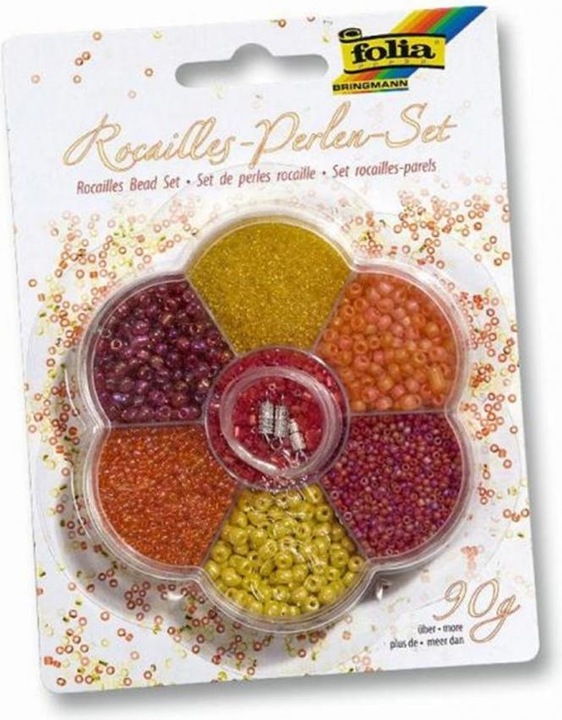 Actual product image Folia Rocailles beads yellow/red
